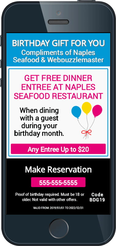 SMS Coupon with Free Birthday Gift