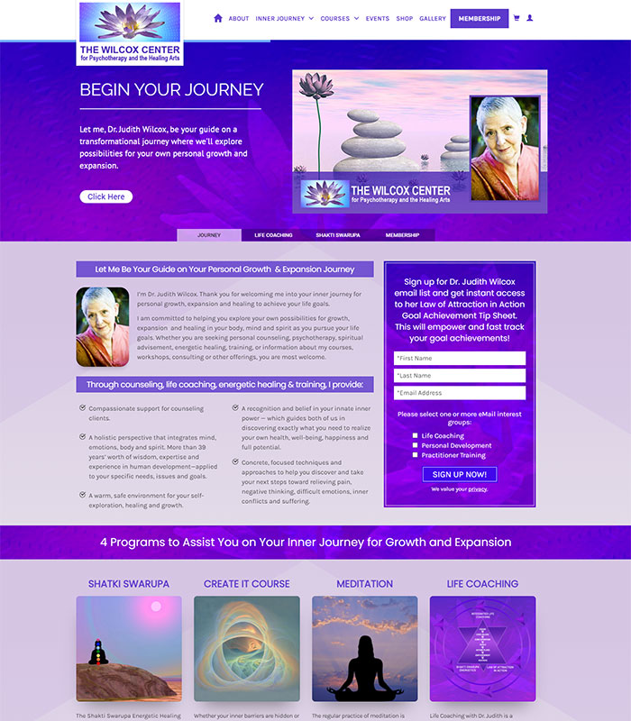 Holistic Healing, Coaching Website Home Page