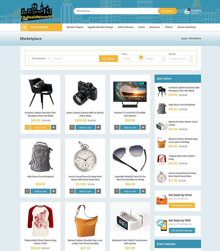 Local Business Deal Event Marketplace Directory Marketplace Section