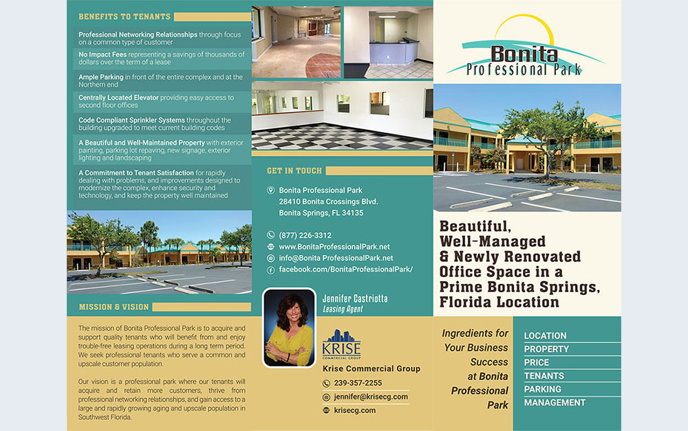 Professional Office Park Trifold Brochure Outside