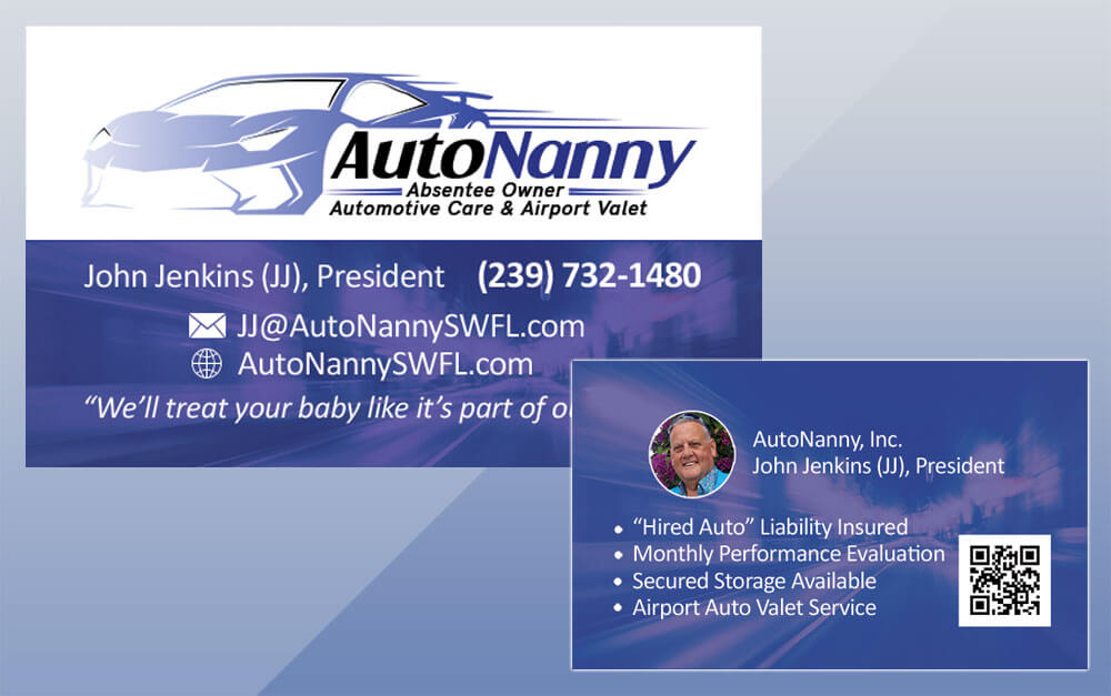 Auto Nanny Project Business Card Design